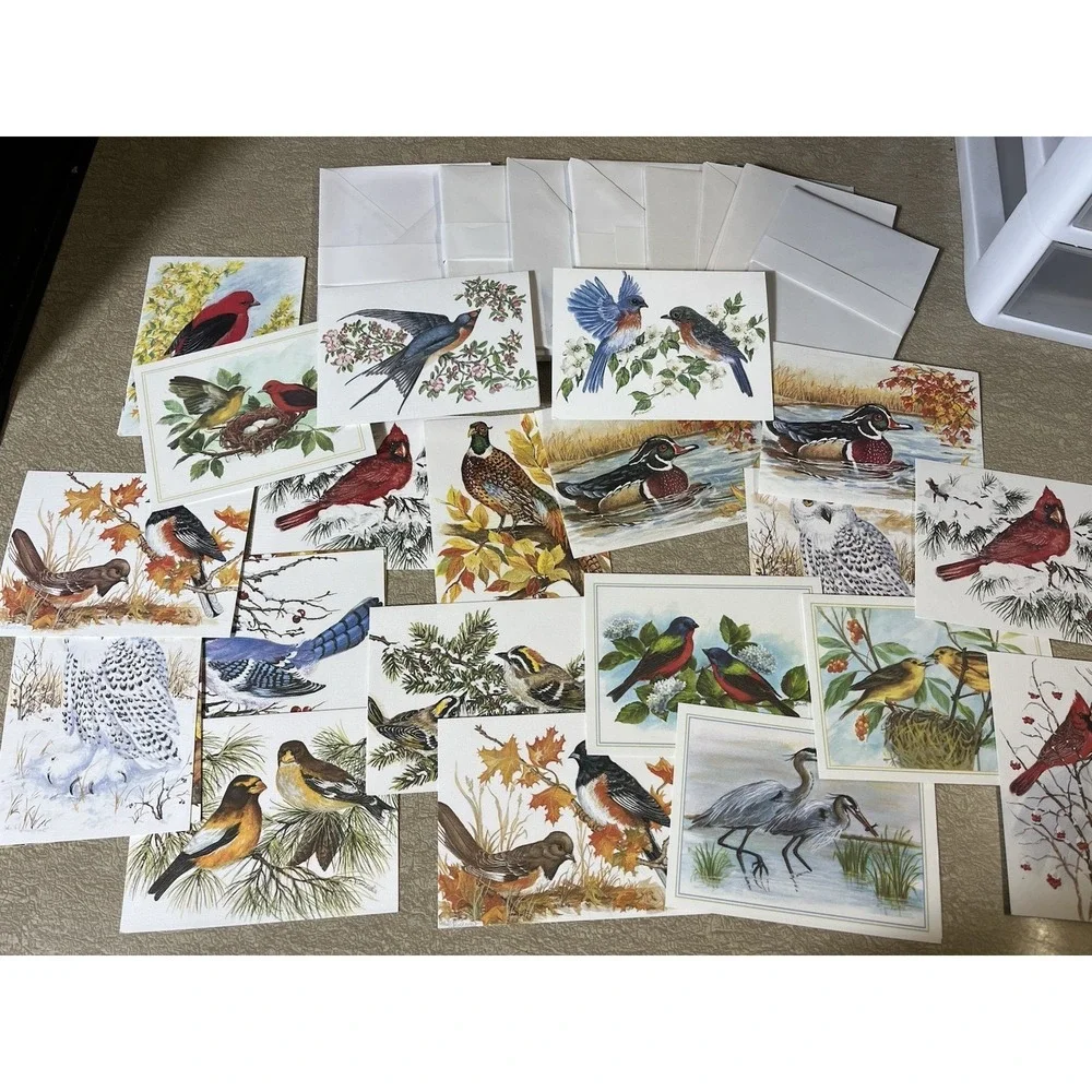 Birds Bird Notecard Card Lot w/ Envelopes Frameable Art Duck Cardinal Blue Jay